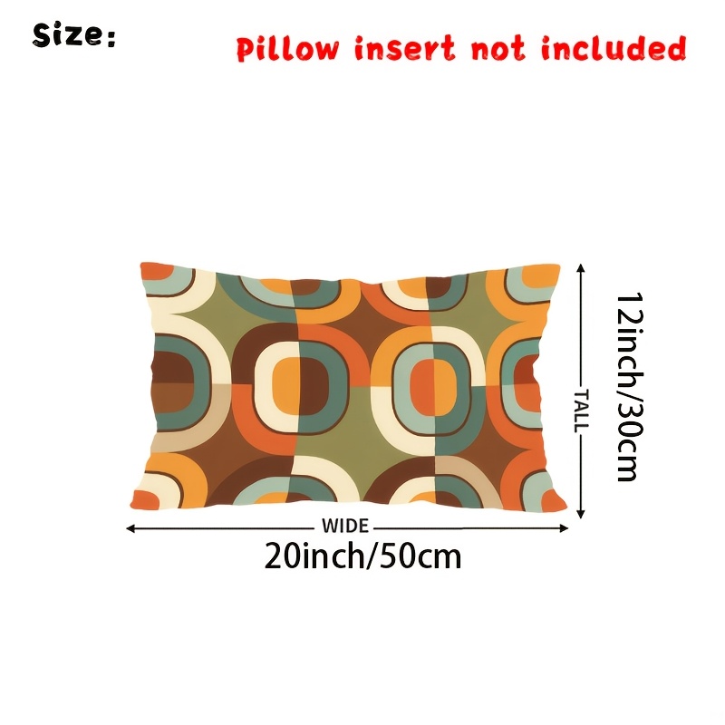 TEMU Housse de coussin décorative abstraite rétro moderne du du siècle, 1 pièce - Vert et orange, convient pour canapé, lit, voiture,