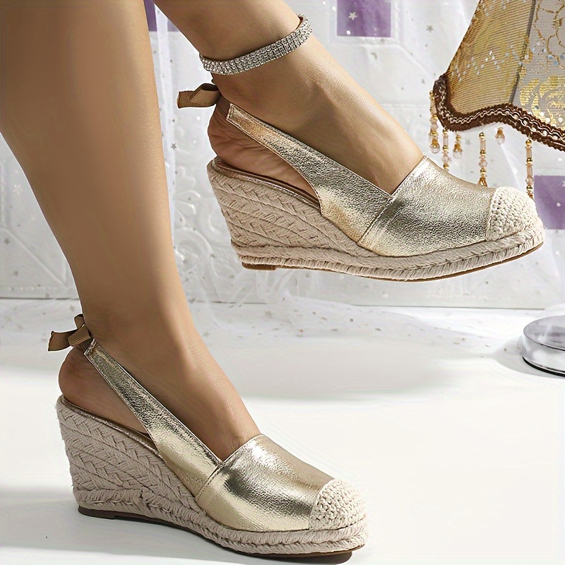 sandales à talons compensés métalliques femmes chaussures Temu