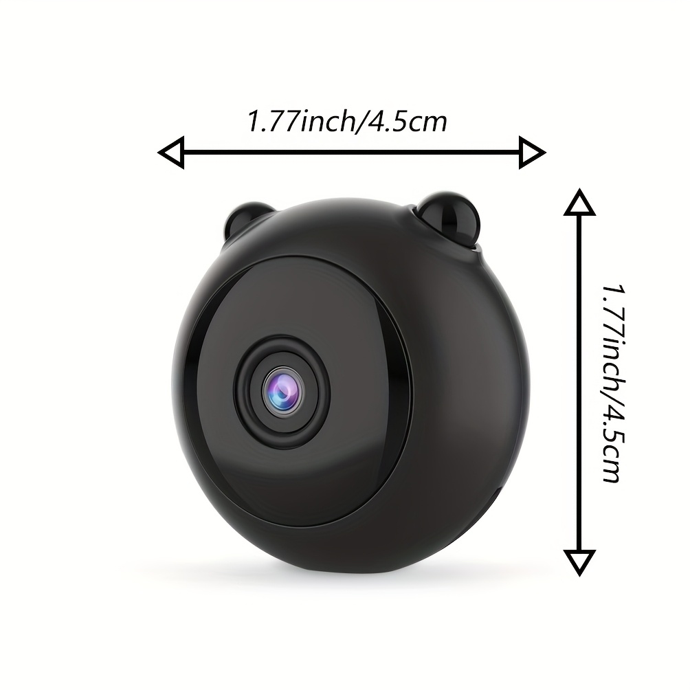 Black Mini WIFI Network Security Camera, 480P, Motion Detection, USB  Charging, Recommended for Indoor Use, Small Cute