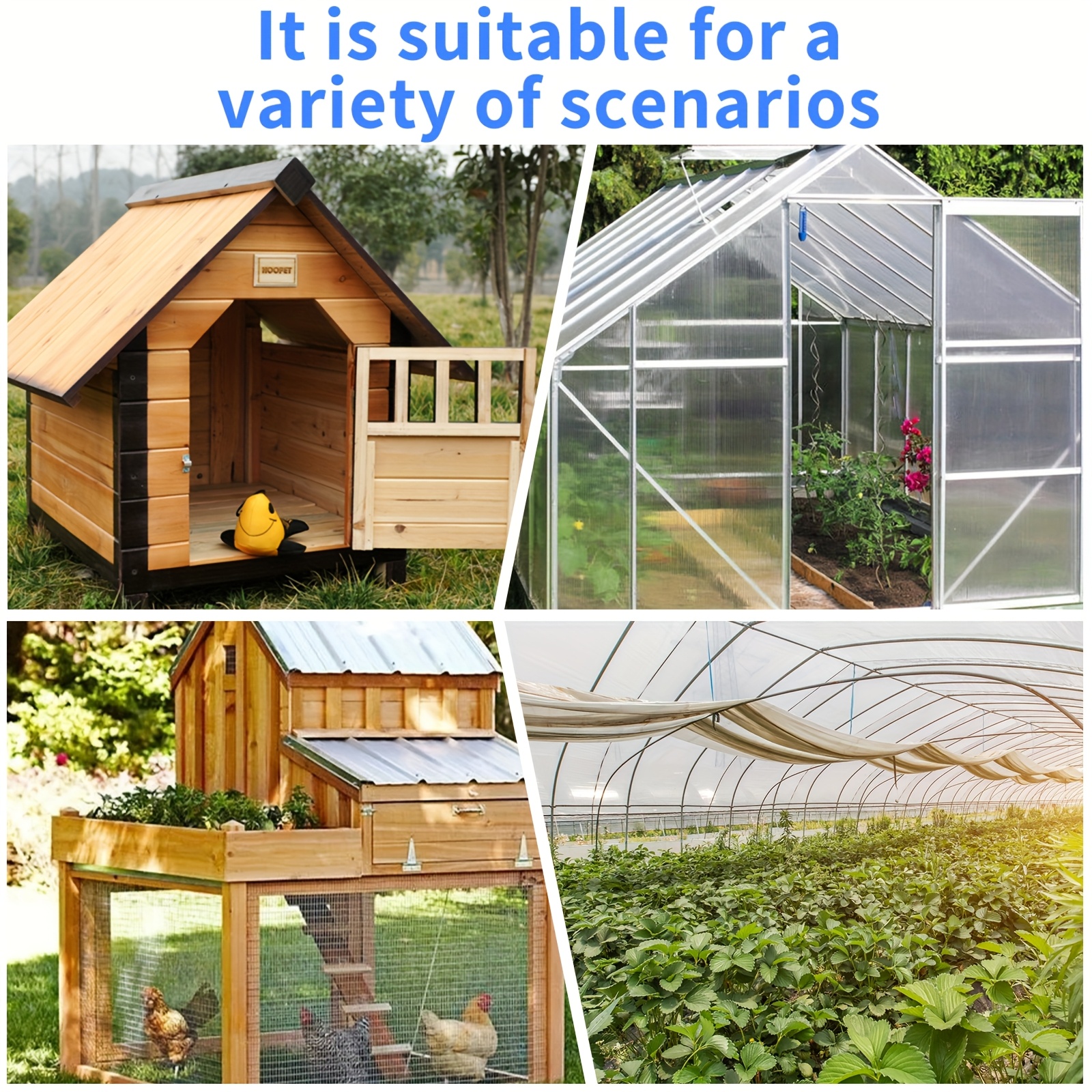 Solar-Powered Dual Fan Ventilation Kit, Low Noise Plastic Air Circulation System for Chicken Coop, Shed, Attic, Greenhouse - No Battery Required
