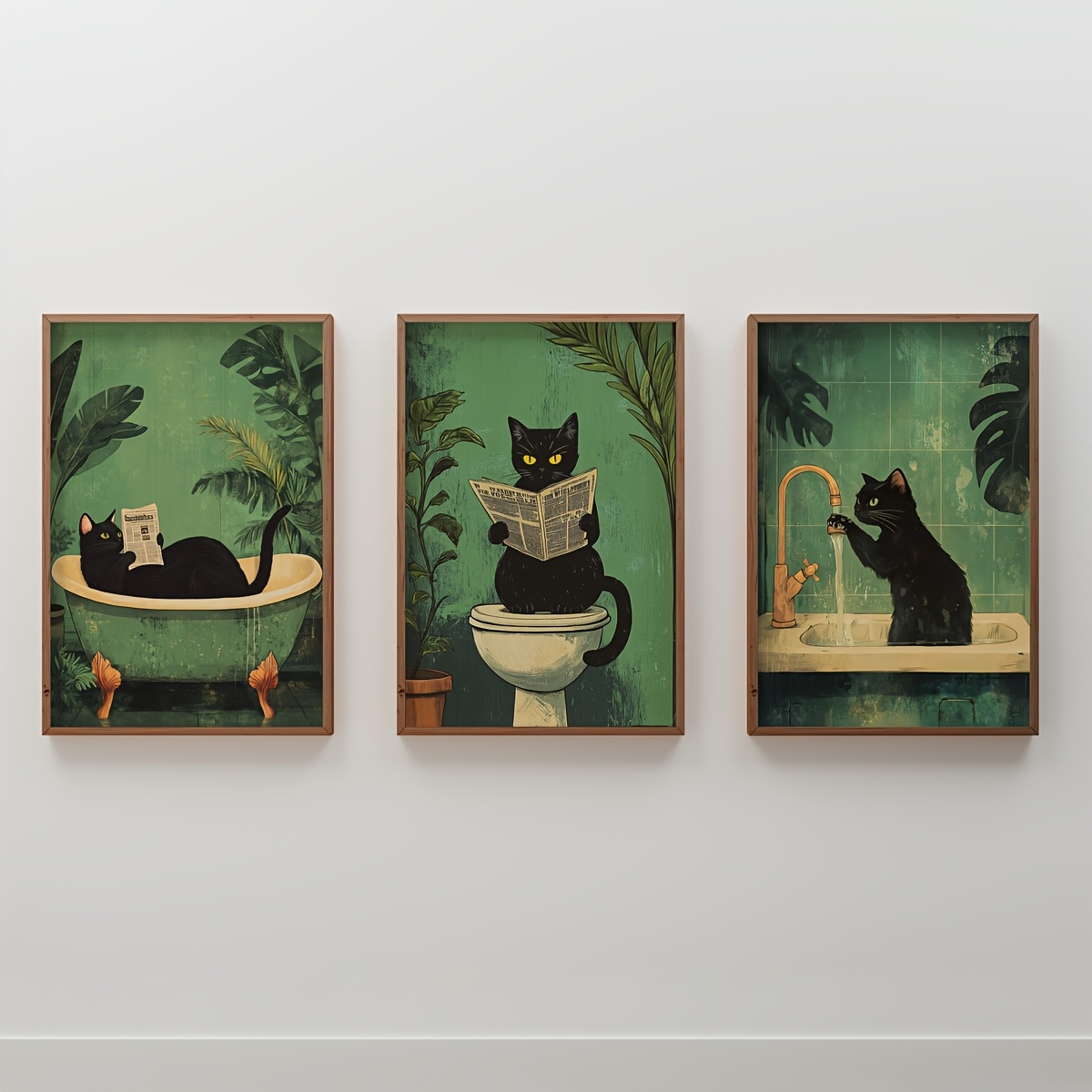 Gerahmter Leinwanddruck 'Lustige Schwarze Katze' – Modernes Wandbild Für Wohnzimmer & Mehr