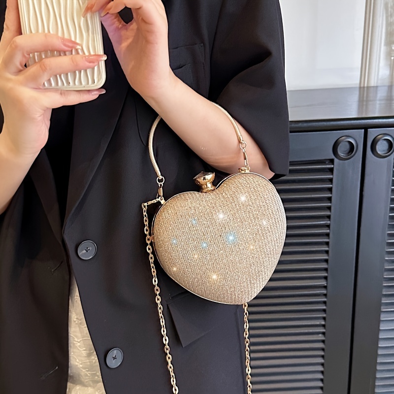 Kleine Crossbody Portemonnee Voor Dames, Trendy Pu Munt Portemonnee Met Grote Ketting, Als Portemonnee Of Kaarttasje Zwart/Zilver