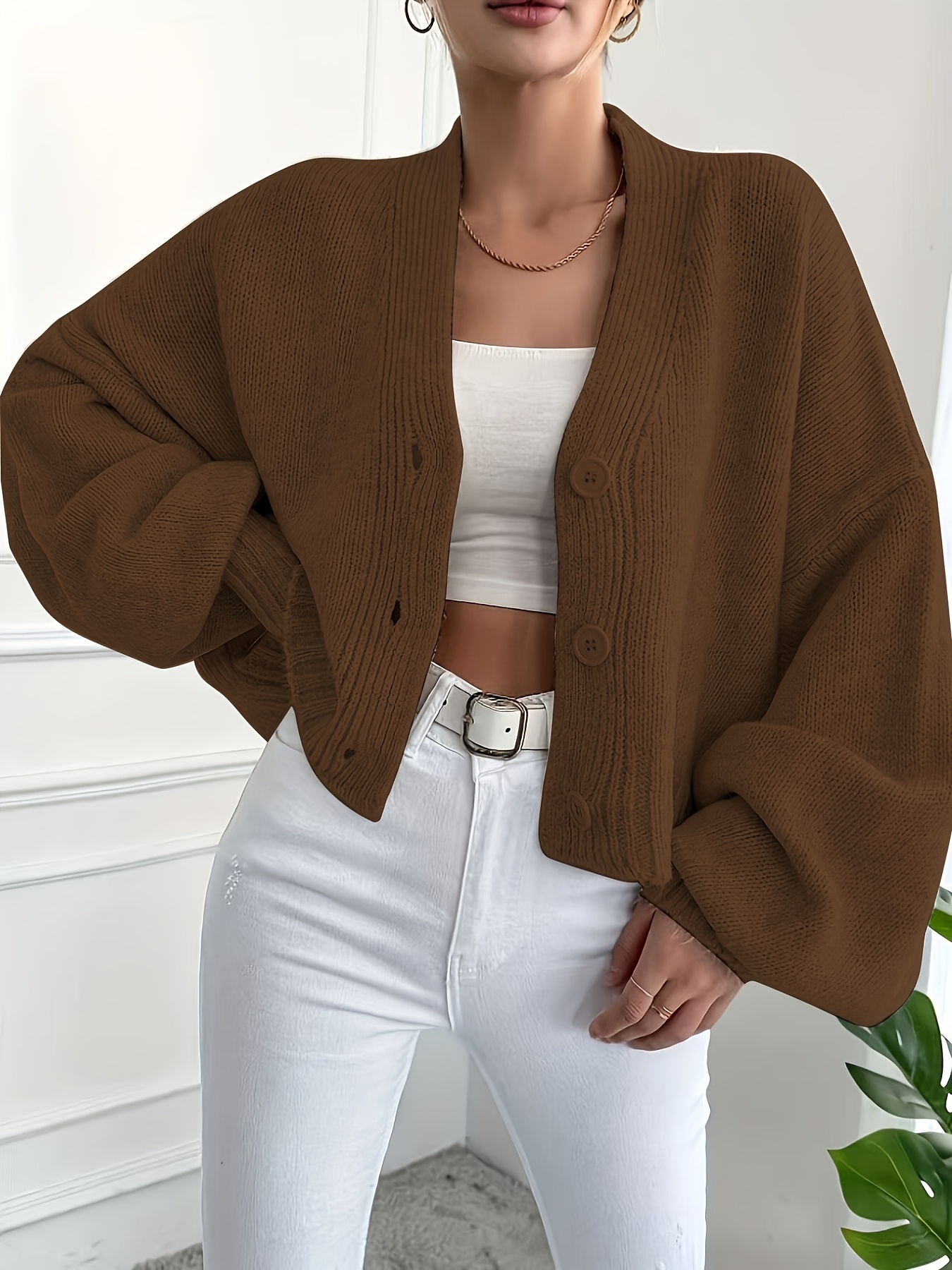 Damens Strickweste Lang Mit V-Ausschnitt - Ärmelloser Cardigan Für Büro & Alltag