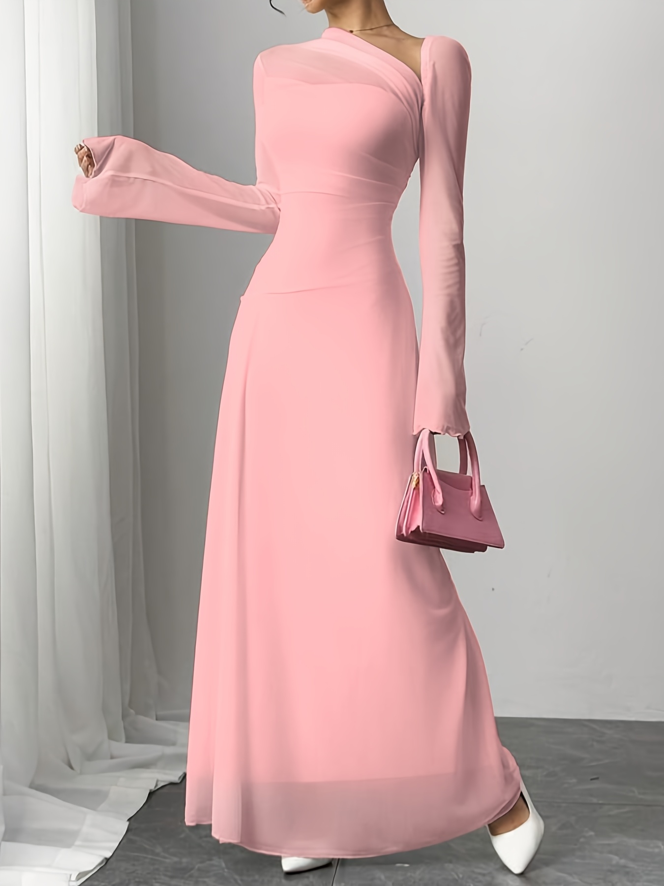 strapless open back dress Mini Tee Mesh Dress - Pink Frosting - Tights & Clothes In Sizes 4-38 main image 0