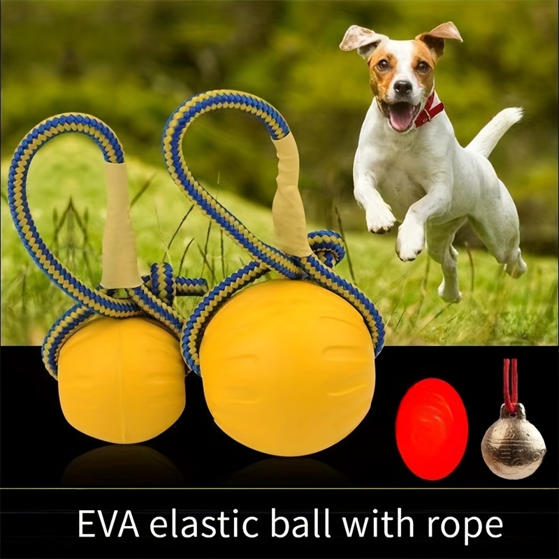 

Eva Pet Toy Ball, Dog Floating Flying Disc, Training Pull Ring, Durable Bite-resistant Chew Toy, Pet Ball With Rope