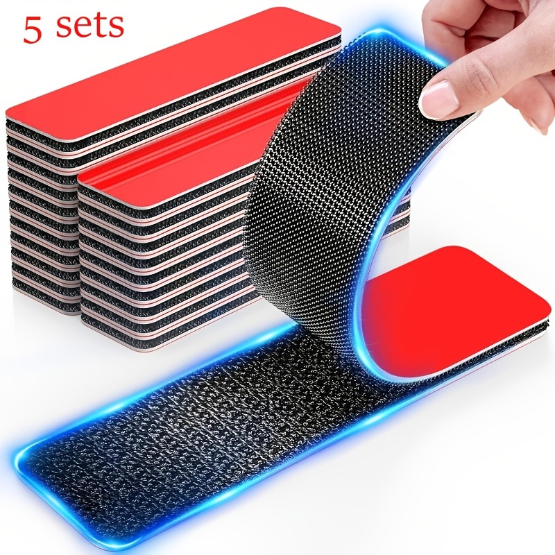TEMU Juegos de 5/7/9/10 de cinta nueva de película y negra de 1.2x3.2 pulgadas, de resistencia con adhesivo superfuerte, resistente al , para uso en