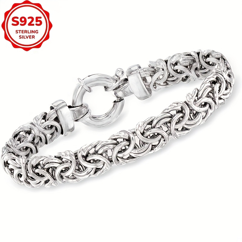 TEMU Bracelet en argent sterling 925 de 7 mm avec corde épaisse, cadeau d'anniversaire, anniversaire, cérémonie de remise de diplôme, Saint-Valentin,