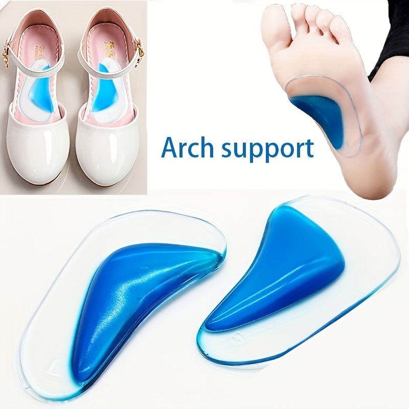 COSYLEE Silicone Arch Support Insoles - Washable & Reusable, Comfort Foot Cushions for Shoes and Boots