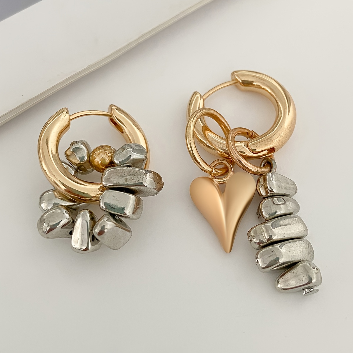 TEMU 1 Par de Aretes de de Moda para Mujer con Colgante de de Estilo Lujoso y , Perfectos para Regalo de San Valentín, Adecuados para Uso Diario,