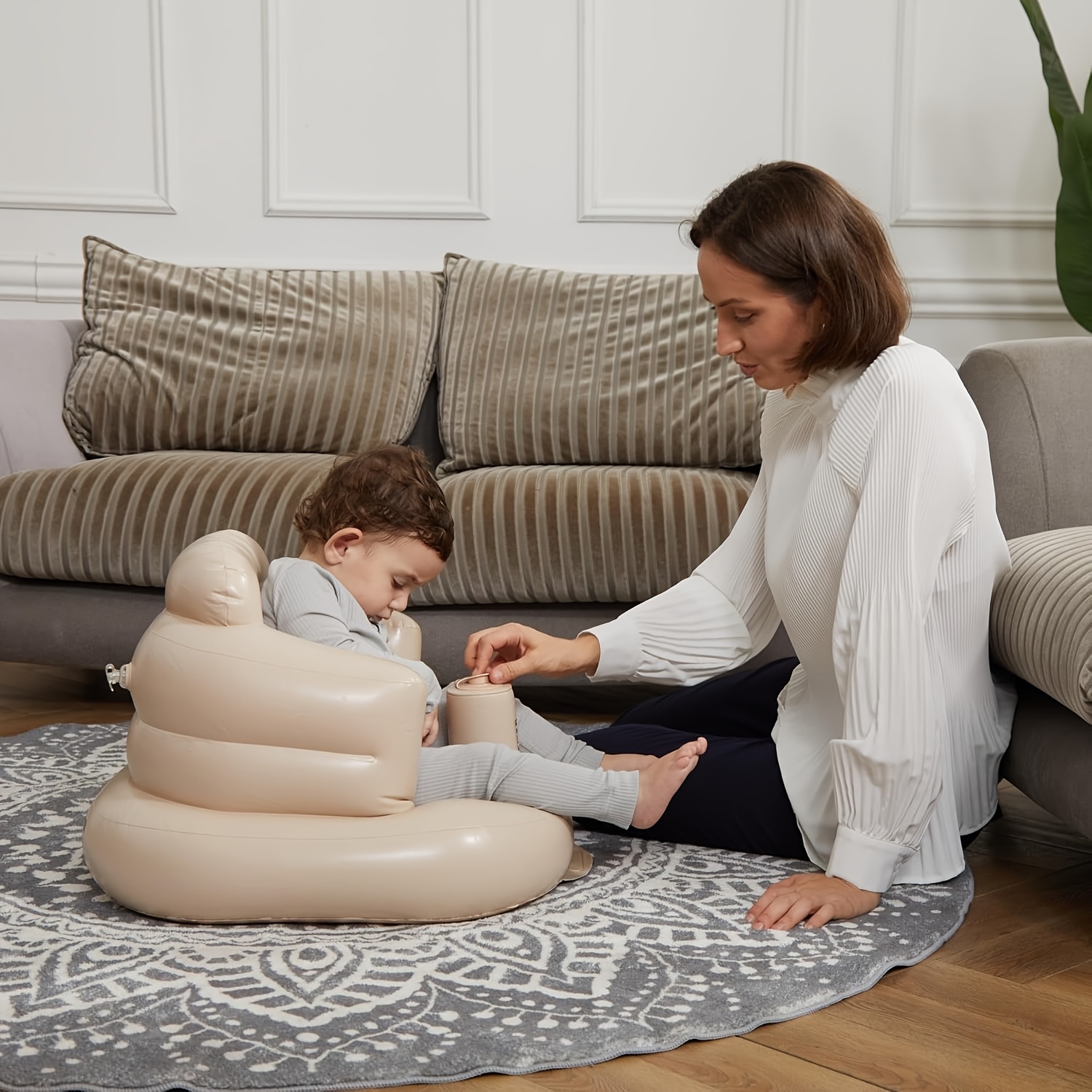 inflatable seat built in pump floor seat Temu