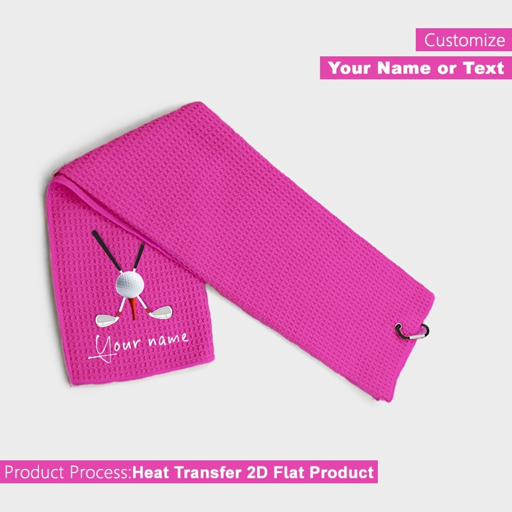 TEMU [customization] 1pc, Personalized Custom Picture, Name, Text Microfiber Golf Towel, Hand Washable, Suitable For Course Use And Practice,