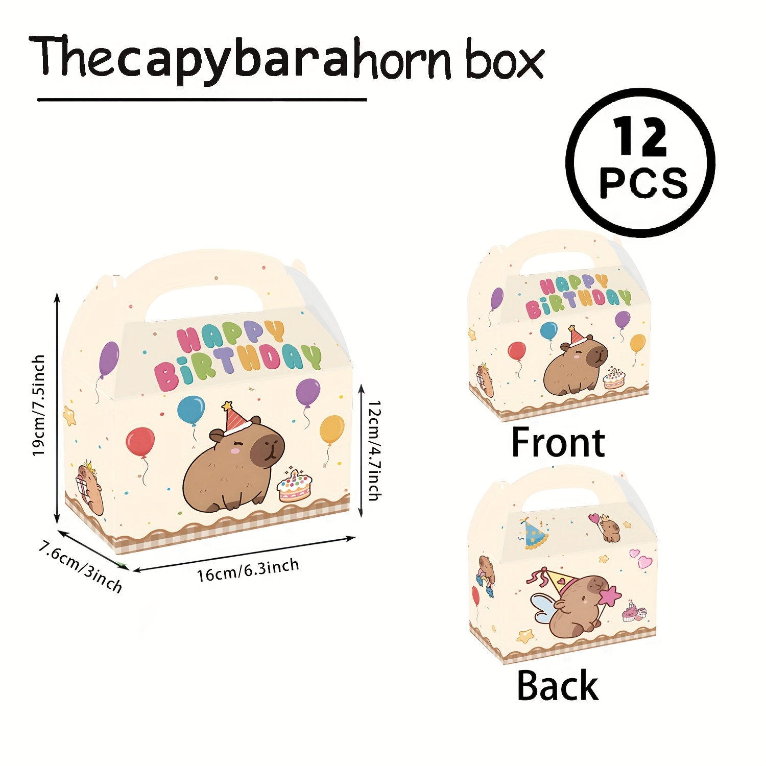 TEMU Capybara Party Small Gift Box, Good Gift Box, Birthday Party Horn Box, For Birthday Party Supplies, Christmas, Halloween