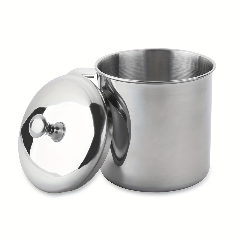 TEMU 1pc/1pc Gobelet en acier inoxydable de 750 ml avec couvercle, Mug à boire en métal durable avec poignée, Gobelet à eau de qualité alimentaire ,