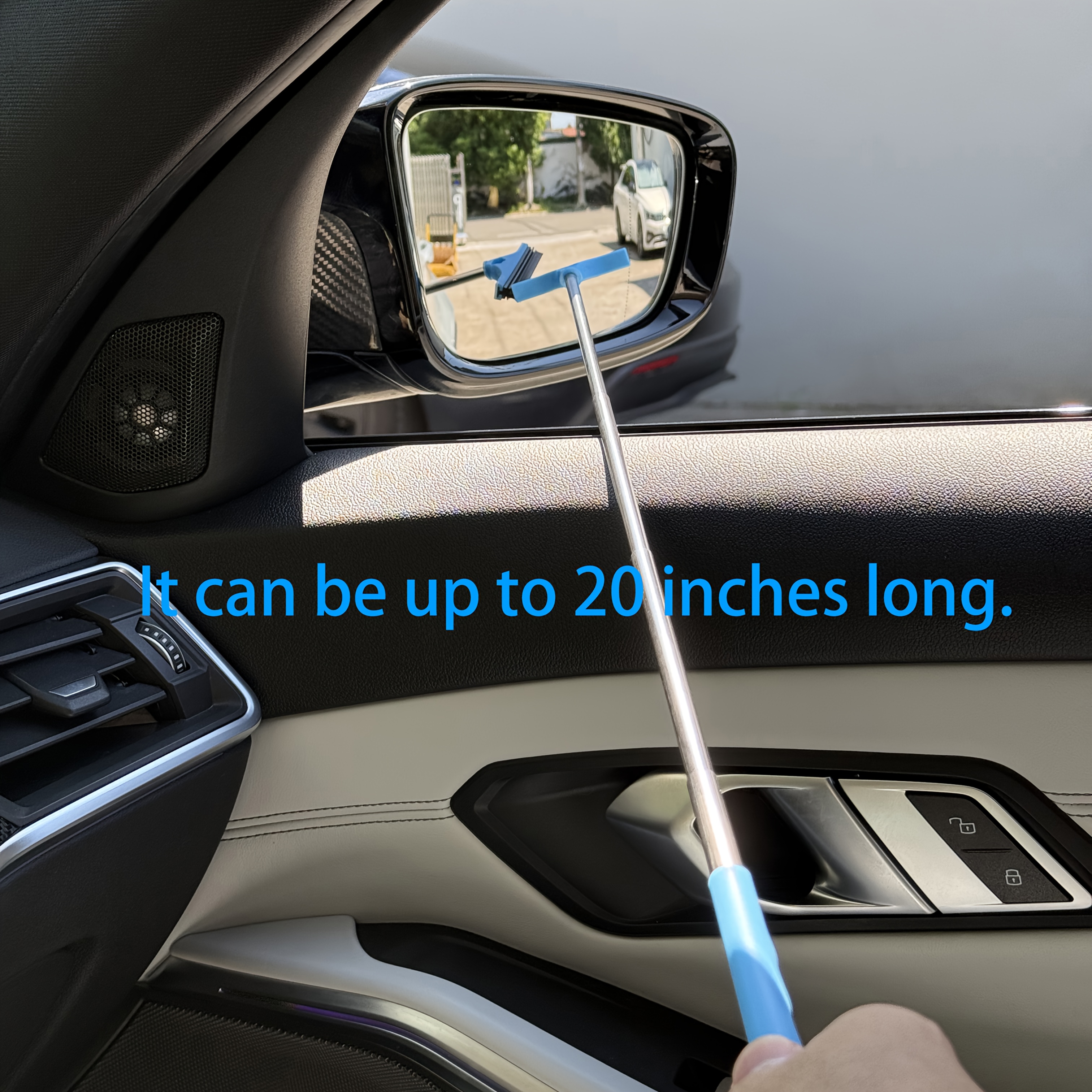 Portable Adjustable Car Window Cleaner, No Battery Required