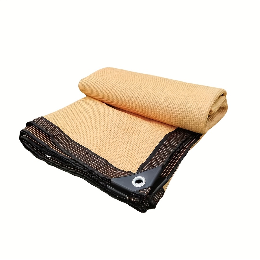 Beige Outdoor Sunshade Sail - Durable PE Fabric, Iron Stand, Perfect for Balcony & Garden, All-Season Use, Holds 2 People