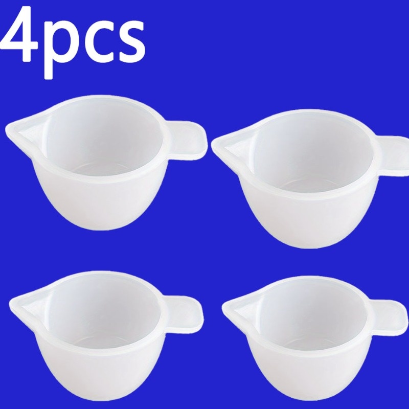 TEMU 4pcs Epoxy Resin Tool Mini Silicone Mixing Cup Dispensing Cup Silicone Cup Resin/suitable For Handicraft Jewelry Production