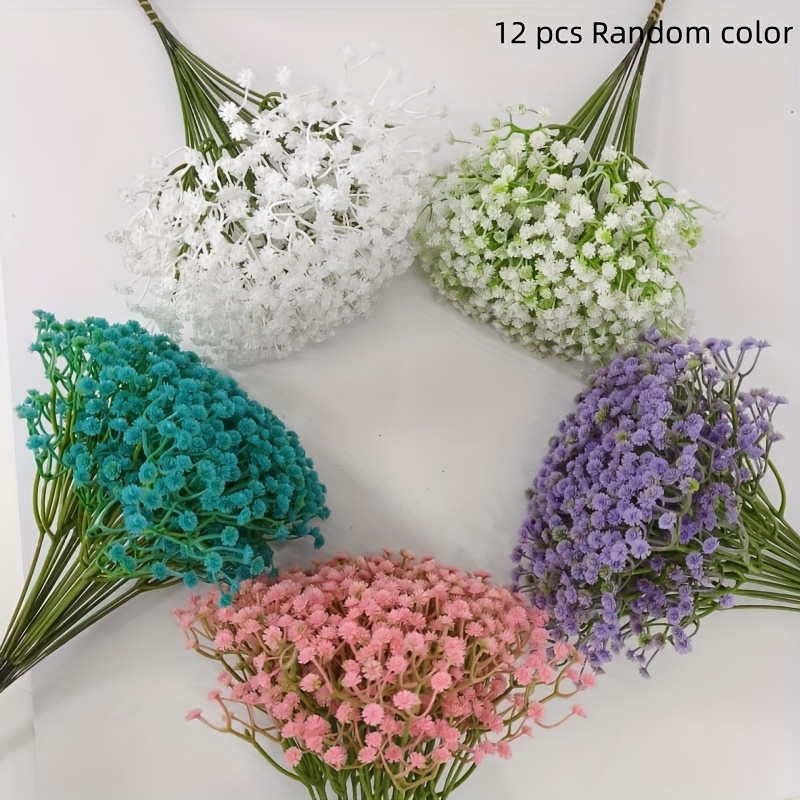 12pcs Simulated Starry Sky Artificial Flowers, Suitable For Weddings, Engagements, Home And Office Decoration, Mother's Day, Valentine's Day, Thanksgiving, Halloween, Christmas Gifts (color Random)