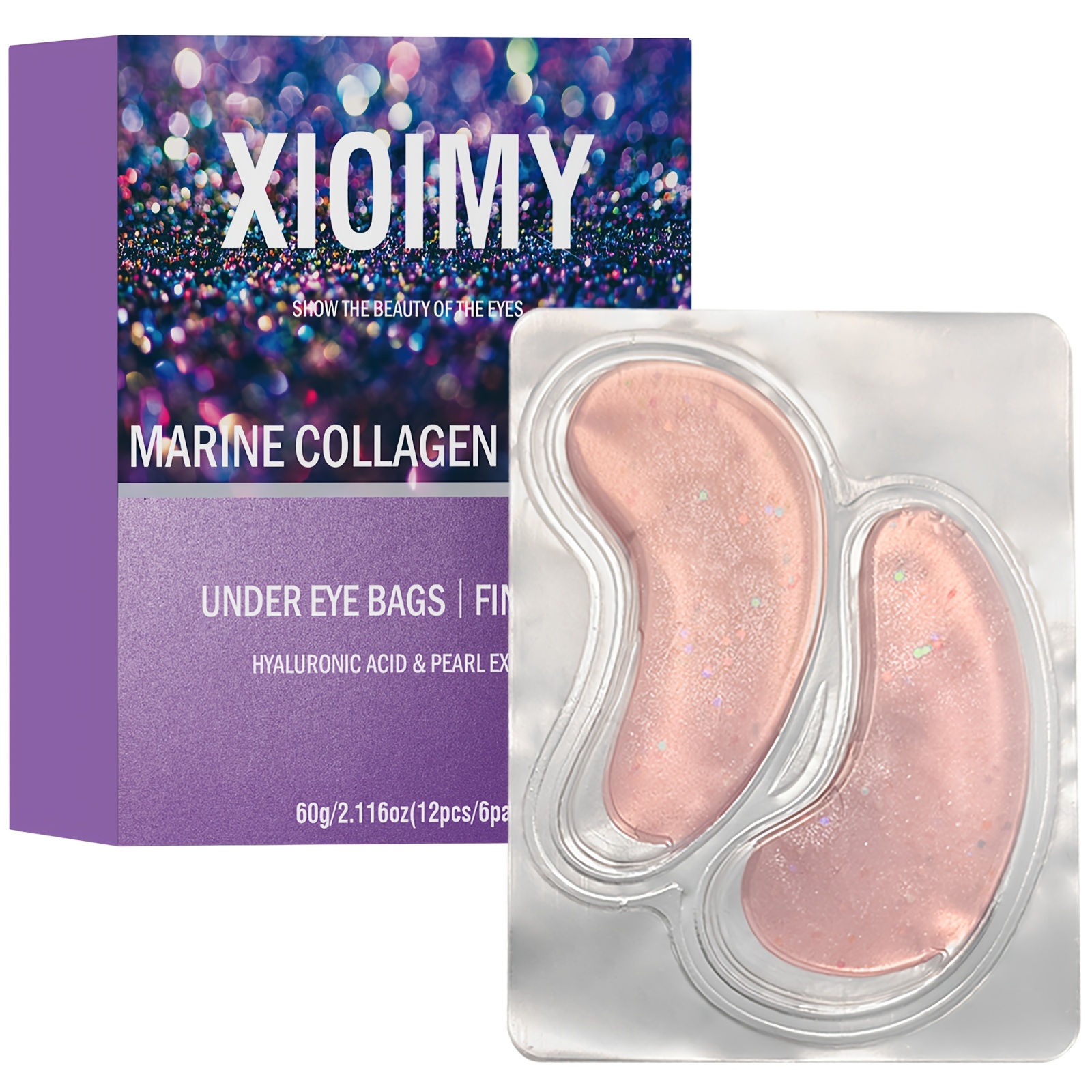 Image of 12pcs Rose And Collagen Eye Masks, Delicate And Firm Around , Moisturizing, Bidding Farewell To Dullness And , Brightening The Skin Around , With Rose Fragrance, For