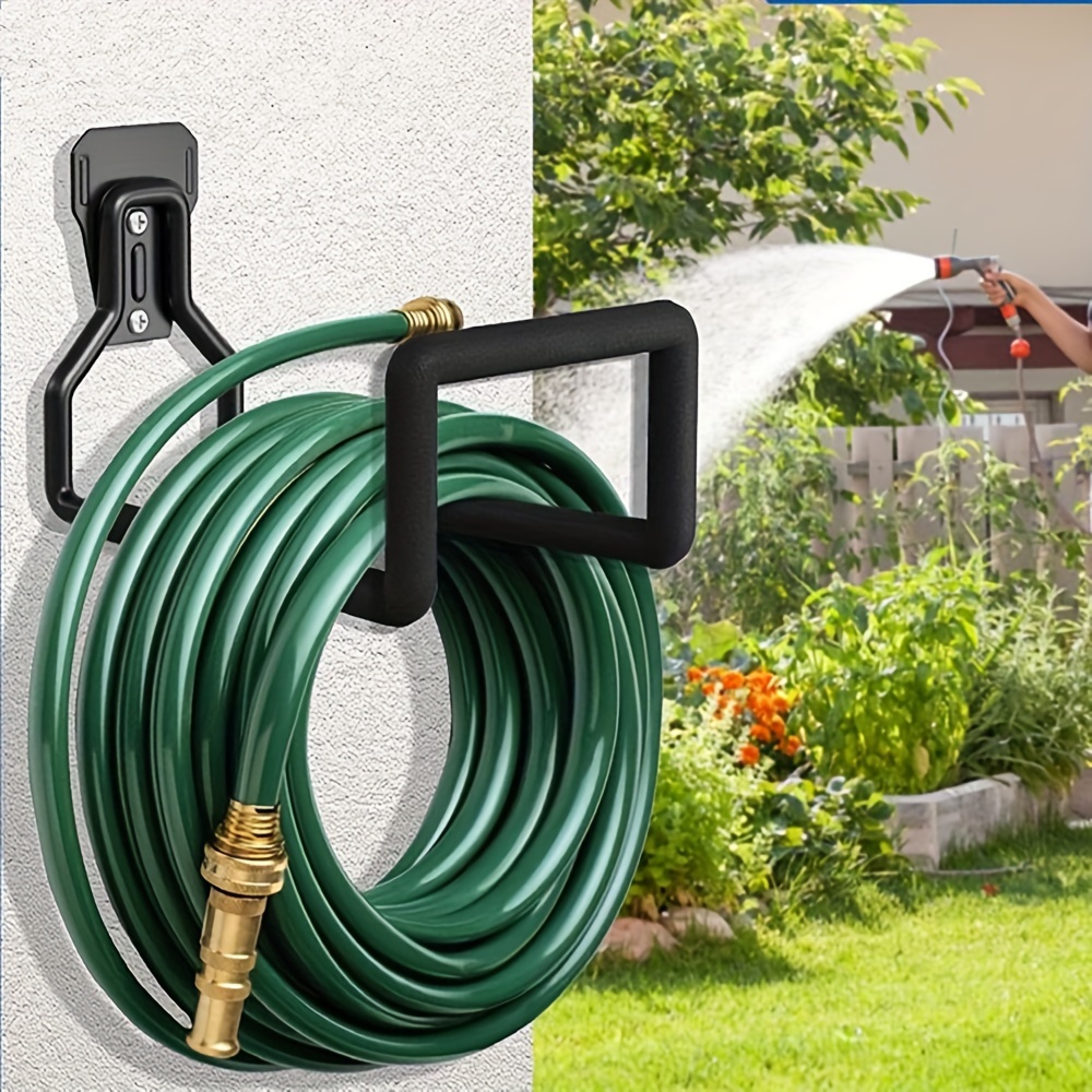 

Heavy-duty Wall Mount Metal Hose Holder, Universal Outdoor Decorative Flower Theme, Cable Hose Storage Hook, Garden Hose Reel Organizer, No Electricity Required, Feather-free