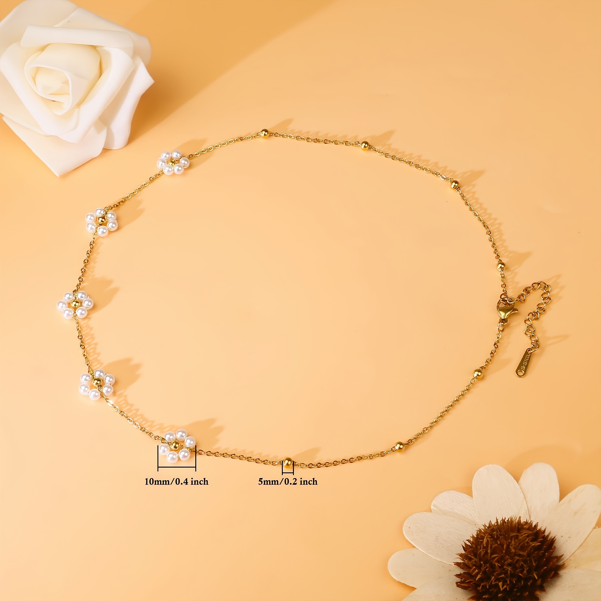 Image of Daisy Necklace, Dainty Choker Necklace For Women As Flower Necklace, Trendy Necklaces As Summer Jewelry Teen Daisy Gift As Prom Accessories Wedding Jewelry