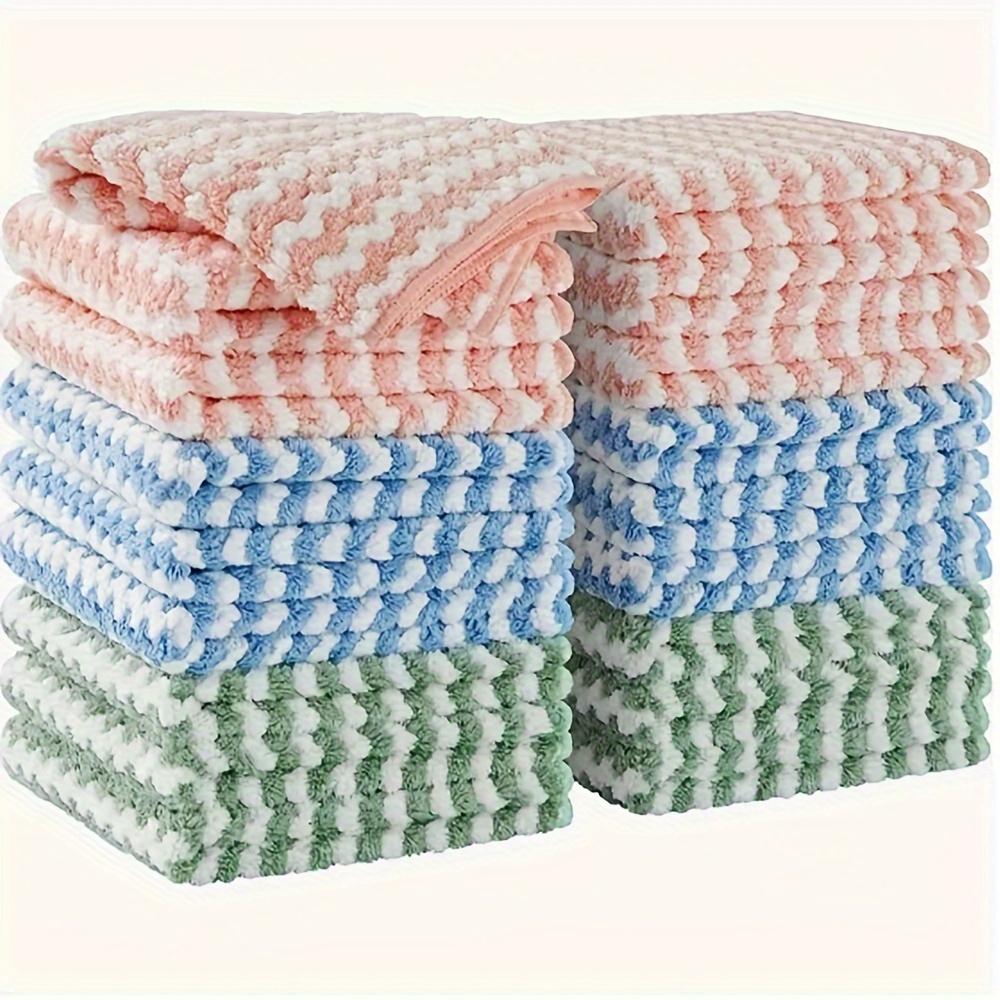 

Cleaning Cloths, Double Pattern Dish Cloth, Dishwashing Towel, Cleaning Rag For Pot Bowl , , Household Cleaning , Cleaning