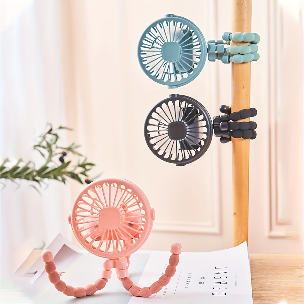 

Usb Charging Mini Fan With Octopus-shaped Glowing Fan, Portable Flexible Tripod Suitable For Baby Strollers, Outdoor, Table, Quiet And Powerful Wind