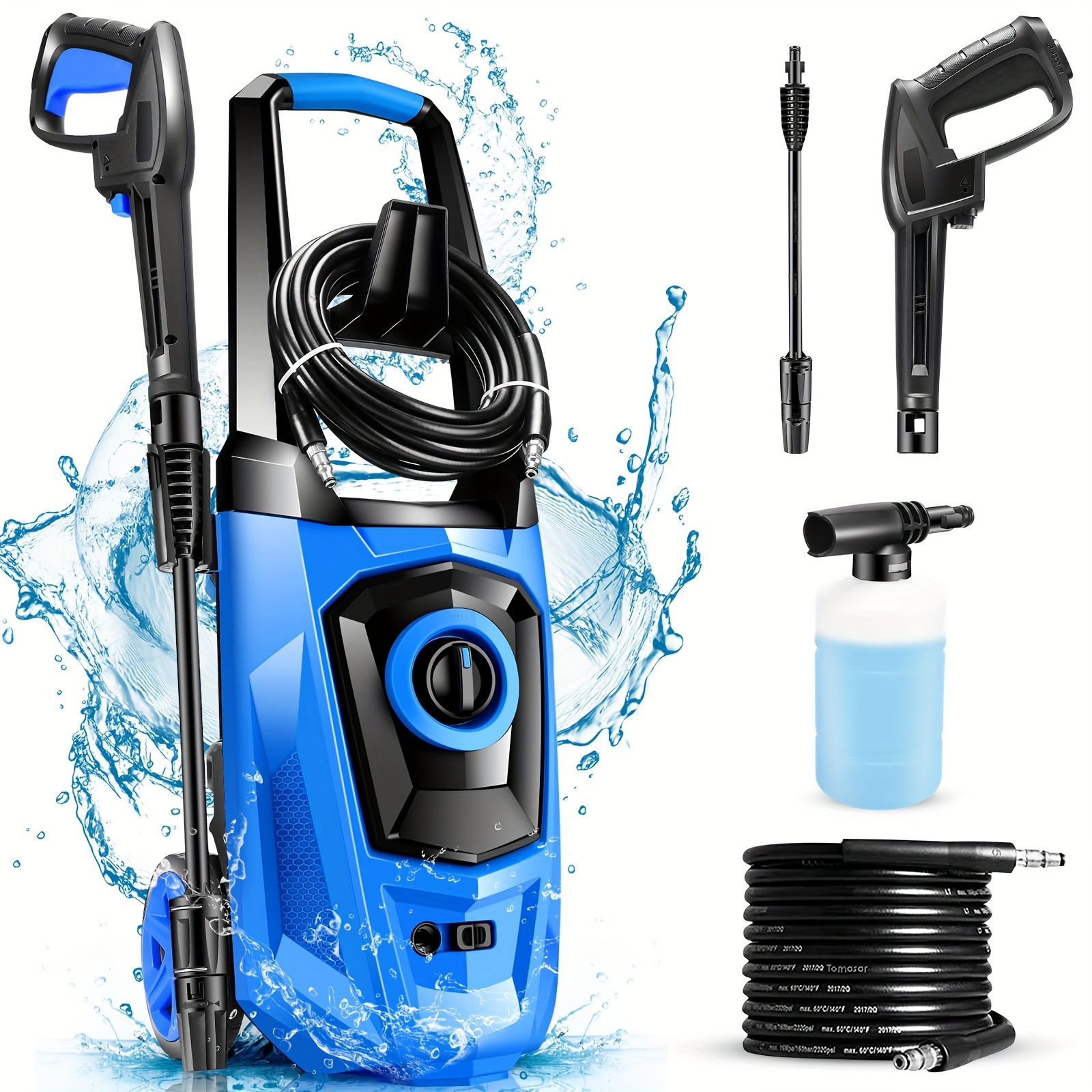 

1800w Pressure Washer, Portable Power Washer Electric Powered With Adjustable Nozzle And Foam Cannon, 1.9gpm Electric Power Washer, For Home Car Garden Yard