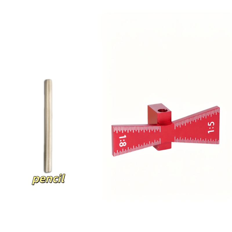 TEMU Woodworking Aluminum Dovetail Mortise Marking Gauge, Dovetail Mortise Template Ruler, Equipped With A Woodworking Marking Pencil, Allows