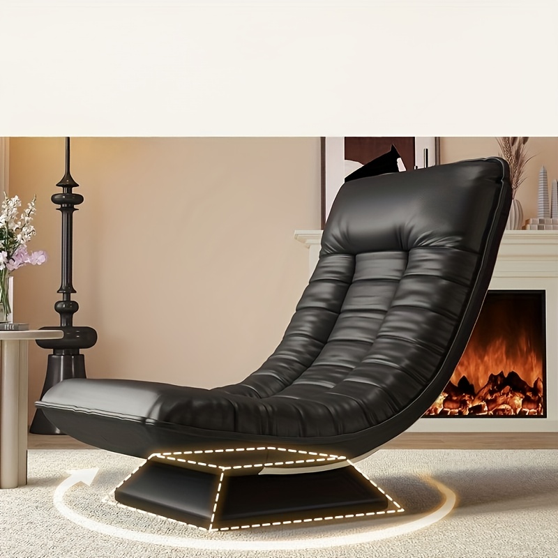 Rotatable Single Moon Chair - Manually Adjustable Chair with Soft Cushion, Easy to Assemble, Filled with Soft Non-Wood Lounge Chair, Suitable for Bedroom, Living Room, Balcony - Space-Saving Modern Decorative Chair
