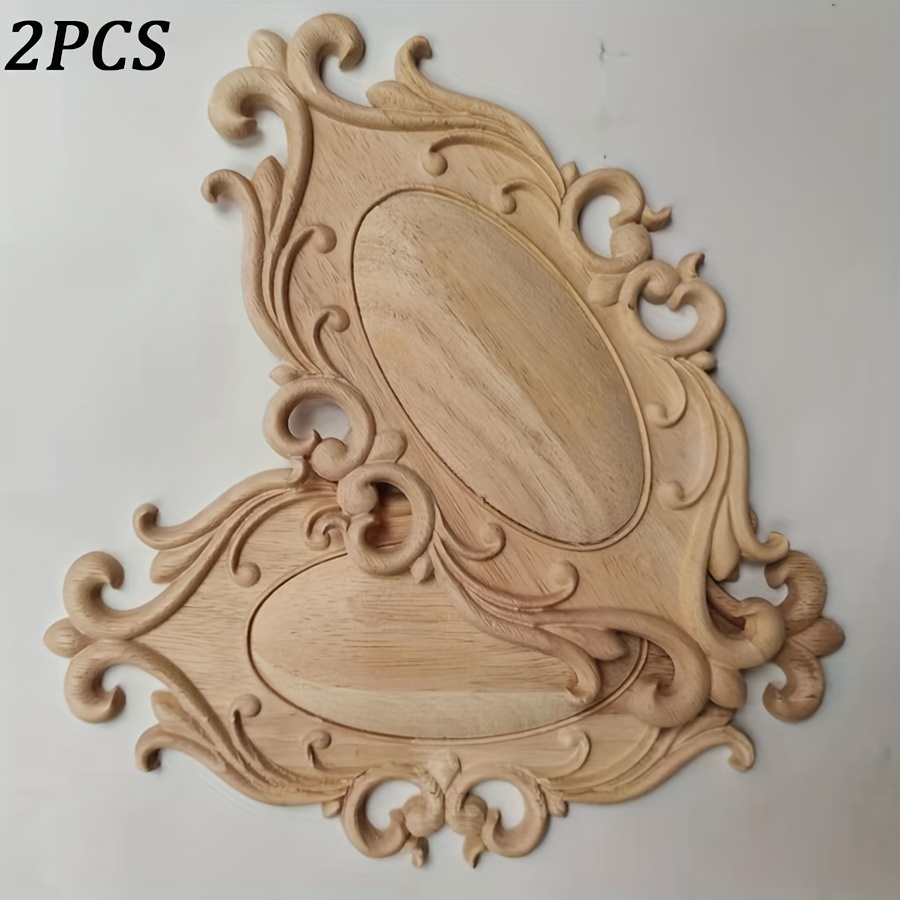 

2pcs Wooden Decorative Molding, Wood Plaque, European , Longitudinal Orientation, No Or Required