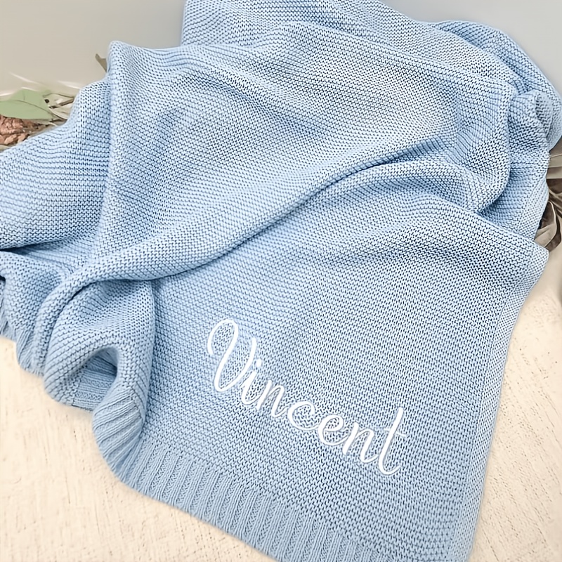 Custom Embroidered Name Blanket, Personalized Throw Blanket