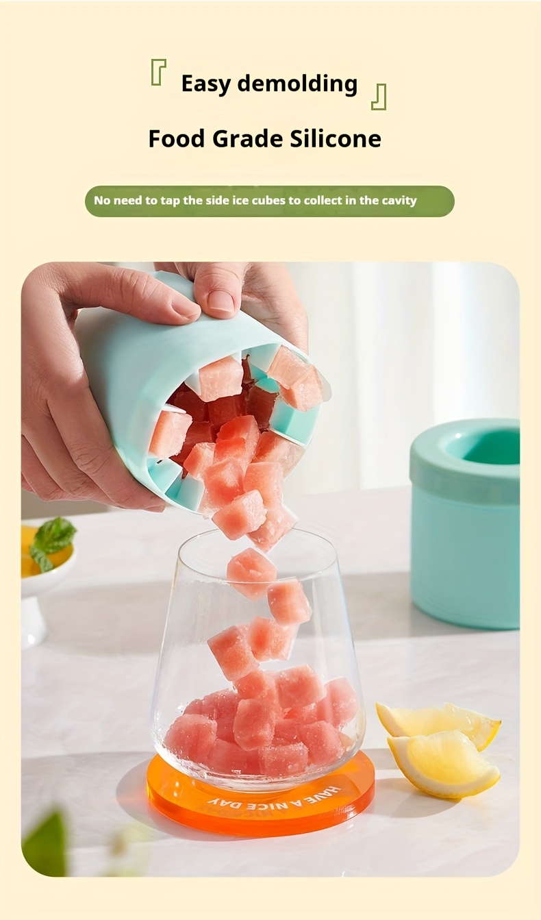 1pc Quick Freeze Silicone Ice Cube Trays - Easy to Use, Durable Plastic Molds for Perfectly Shaped Ice, Ideal for fruit juice, Ice Buckets & Cylindrical Cups, fruit juice Accessories,Suitable for Thanksgiving, Halloween, Christmas