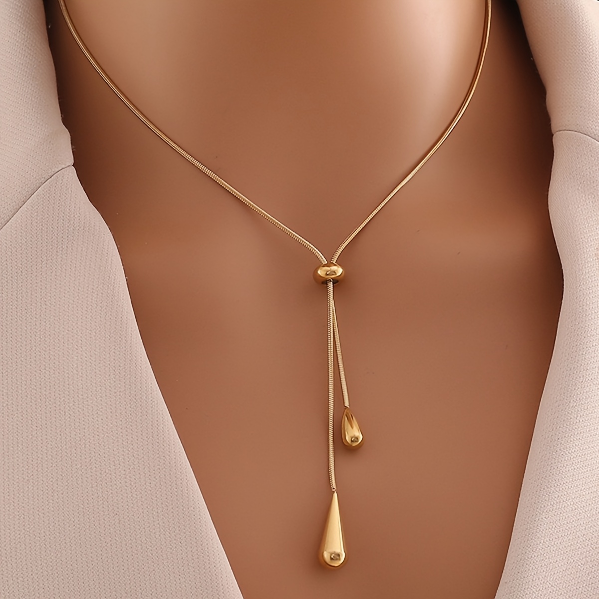 fashionable and versatile y shaped adjustable necklace with   pendant chain niche and exquisite suitable for daily party travel and wearing as a birthday gift