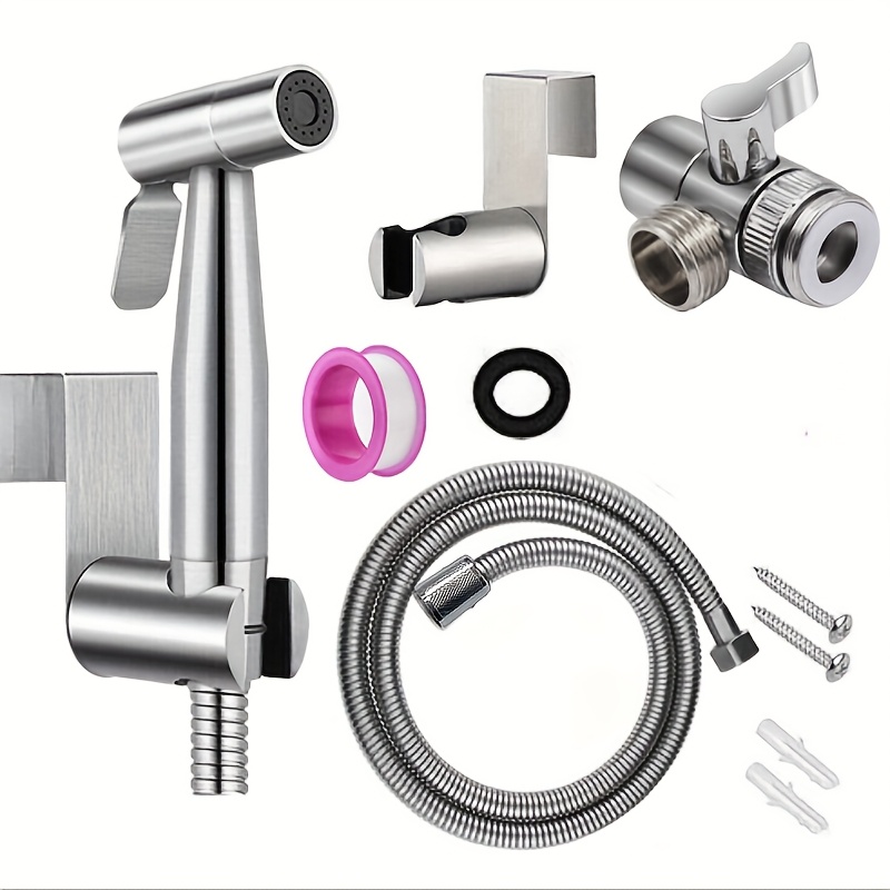 Faucet Bidet Sprayer For Toilet, With Faucet Splitter, 150 Cm Hose And , Sink Spray Gun For Bathroom, Toilet Handheld Spray Gun