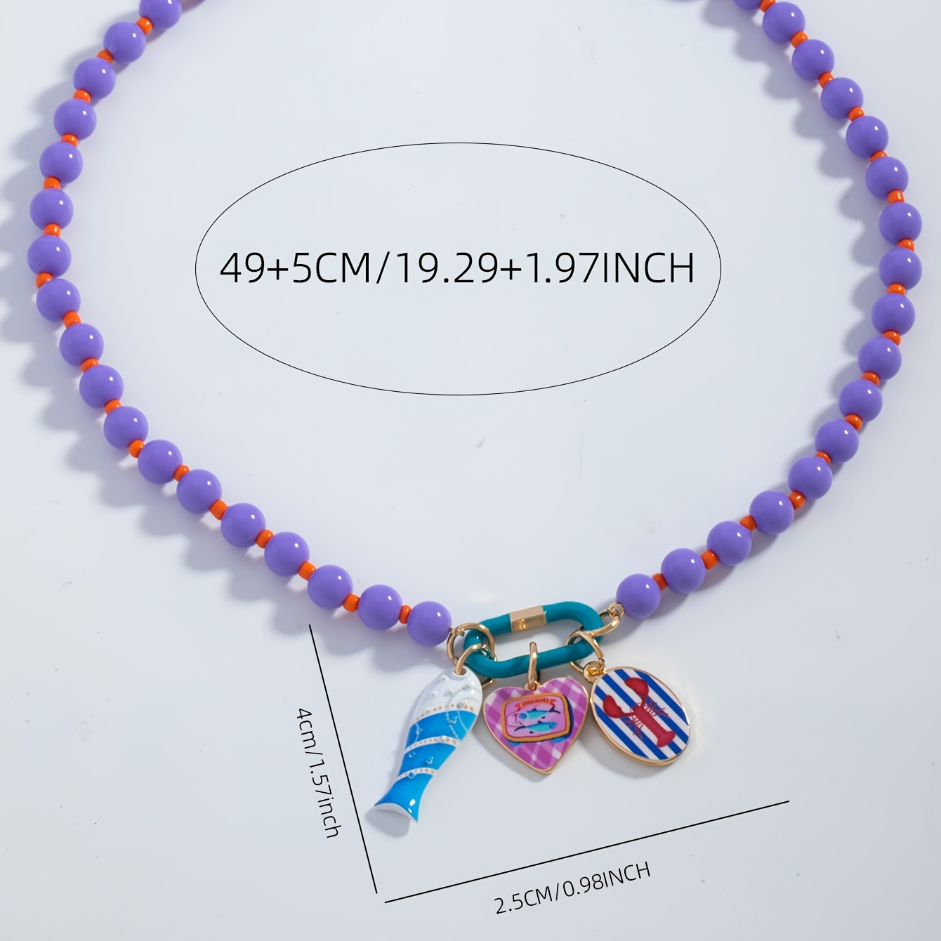 Ins Style Dopamine Colored Multi-Element Pendant Necklace