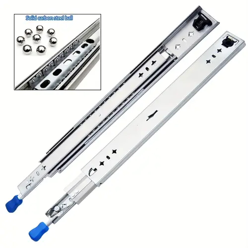 1 pair heavy duty drawer slides with lock 18 20 22 24 26 28 30 32 34 36 38 40 inch 260lb load capacity side mount full extension ball bearing cabinet locking rail tool box runner