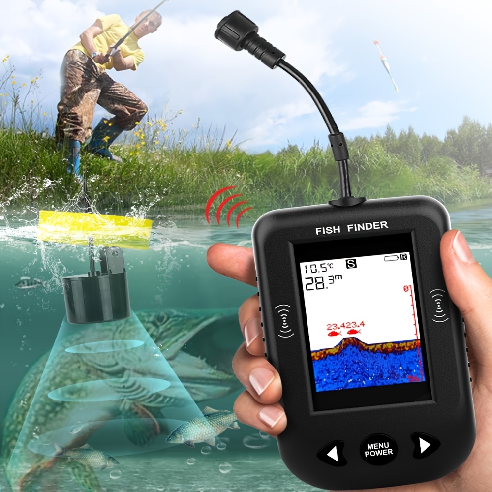 

Portable With Hd Color Screen, 0.7-100m Range & 45° Wide Coverage, Easy-to-use Sonar For Lakes, & Ice Fishing - Includes Accessories, Black