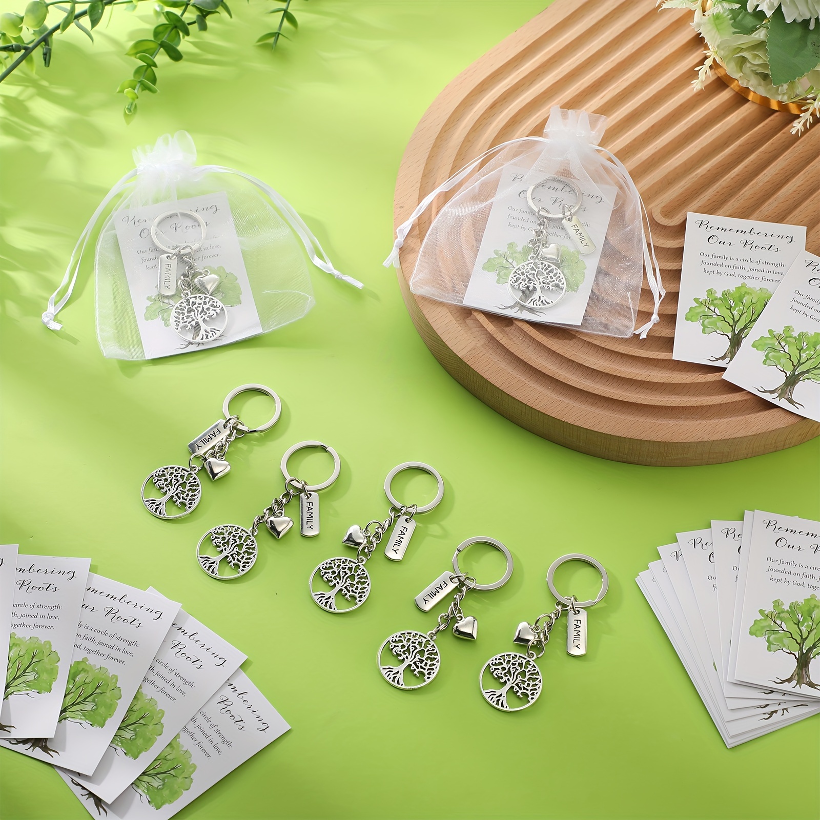 40 sets family reunion favors family tree keychain bulk Temu