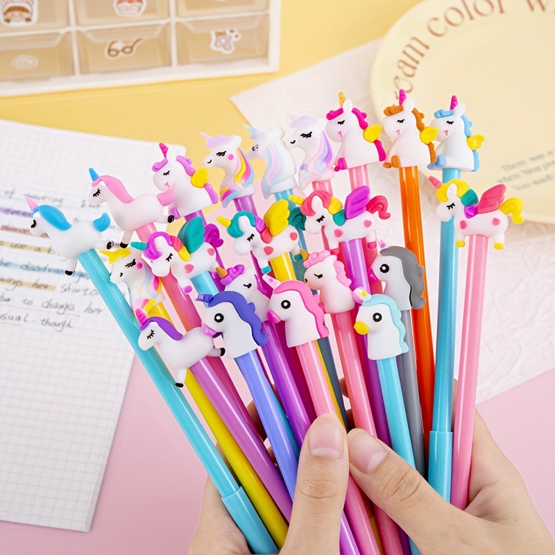 

10-piece Cute Gel Pens - Black Ink, Perfect For Writing & Drawing
