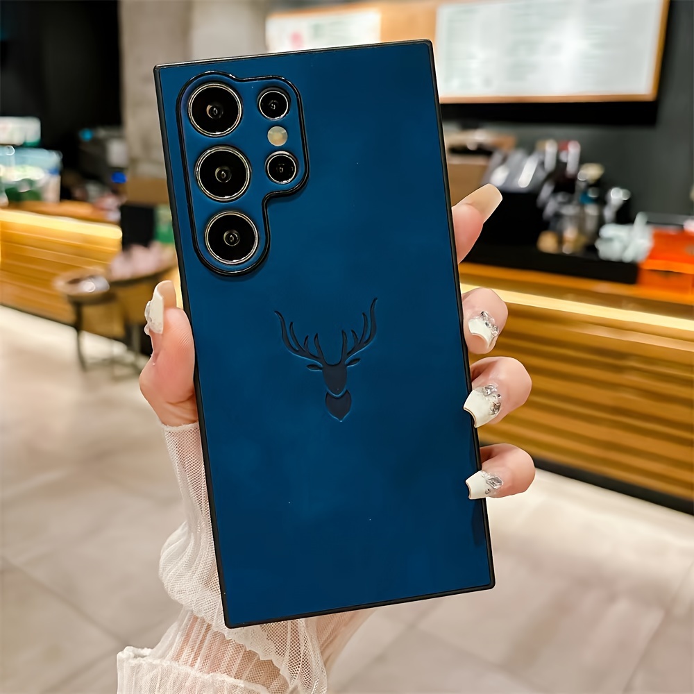 TEMU Phone Case: For S24ultra Sheepskin Phone Case S22 Deer Head S23 Skin Feeling Drop Protection Case
