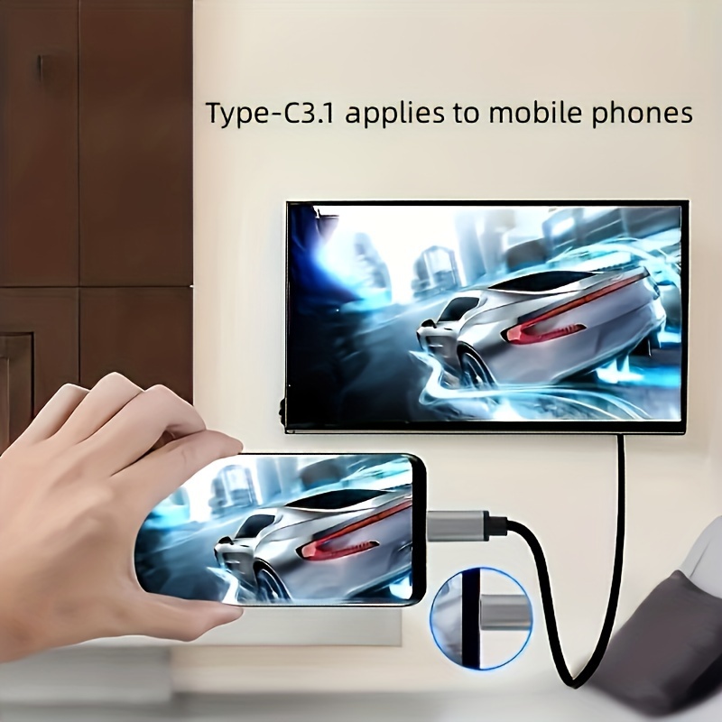 type c cable usb 3 1 converter s8 9 4k hd 2m 6 6ft adapter   phone to tv display projector without wifi or software