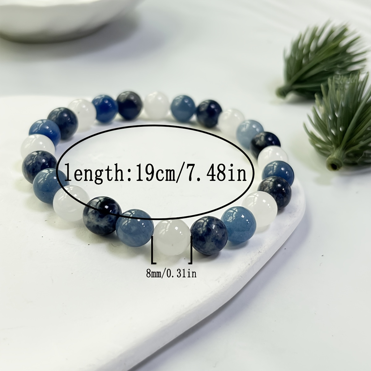 Handcrafted Calming Bracelet Moonstone Sodalite Angelite Beads