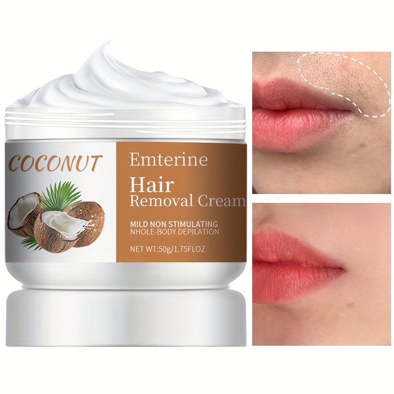 Coconut Oil Hair Removal Cream With Aloe Vera Liquid Full Body Mild Hair Removal Cream Facial And Lip Special Hair Removal Cream For All Skin Types