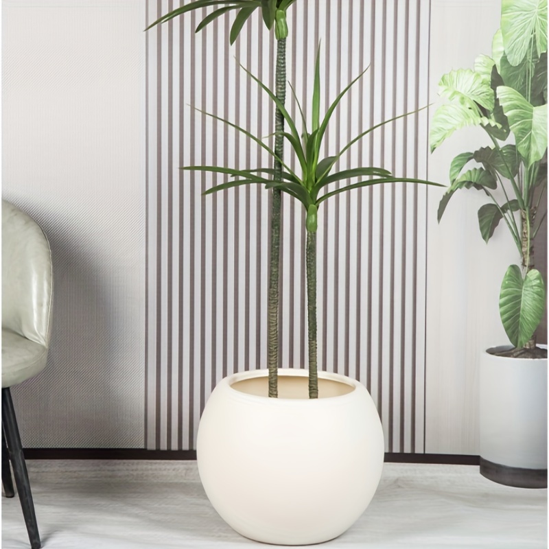 

Large, Round, Plastic Planter For Indoor/outdoor Use - Lightweight, Durable, And Stylish