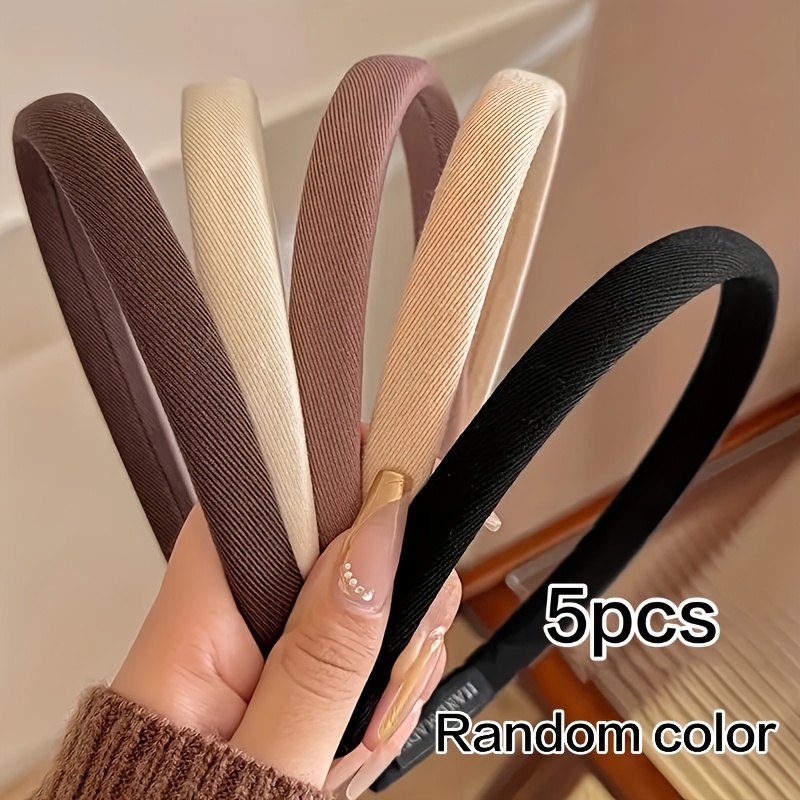 TEMU 1pc/3pcs/5pcs Random Color High-end Hair Band Female Hair Pressing Makeup Face Washing Special Headband Versatile Hair Clip Hair Tie Headwear