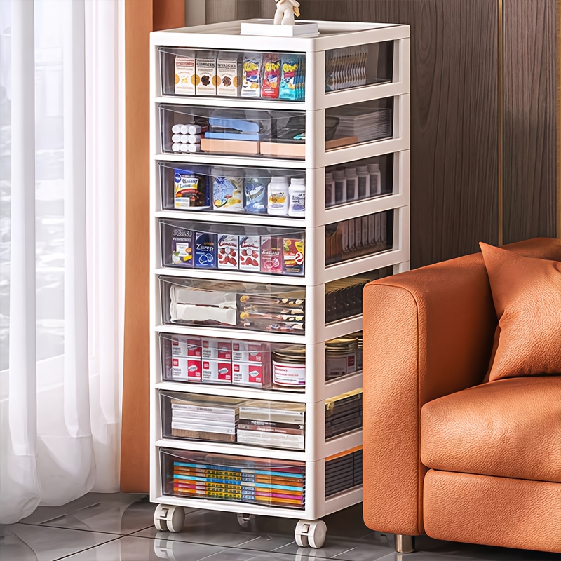 Rollbarer Aufbewahrungswagen mit mehreren Ebenen, Schubladen und oberem Ablagefach – ideal für Bürobedarf, Bastelmaterial und Zubehör