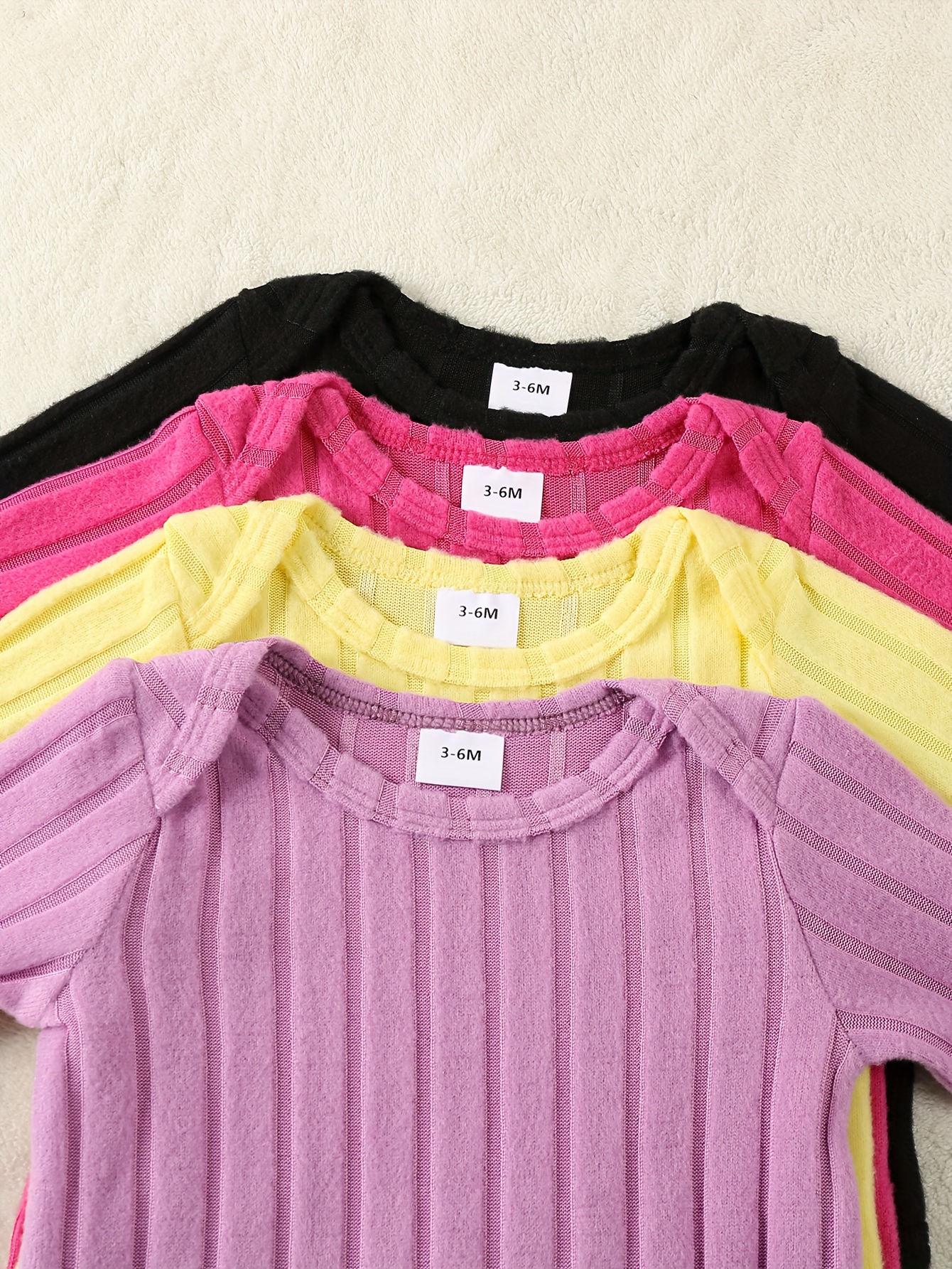 Newborn Long-Sleeved Romper with Footed Pants Four-Piece Set