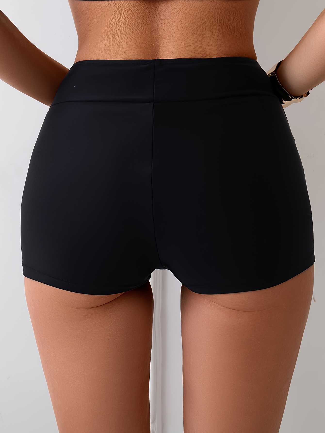 ADMYYROL Women's High-Elasticity Solid Color Brief Swim Shorts - 4-Way Fit, Hand Wash Only, Non-Transparent for Beach, Pool & Water Sports, Beach Swimwear | Highwaisted Swimwear | Smooth Compression Fabric, High Waisted Swimsuit