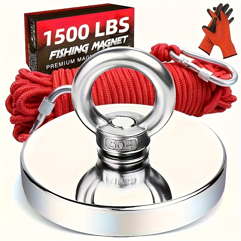 1500   pulling   fishing set   neodymium durable rope carabiner gloves and 304 thread locker   high quality river recycling and magnetic fishing magnets with ropes a magnet tool suitable for outdoor use