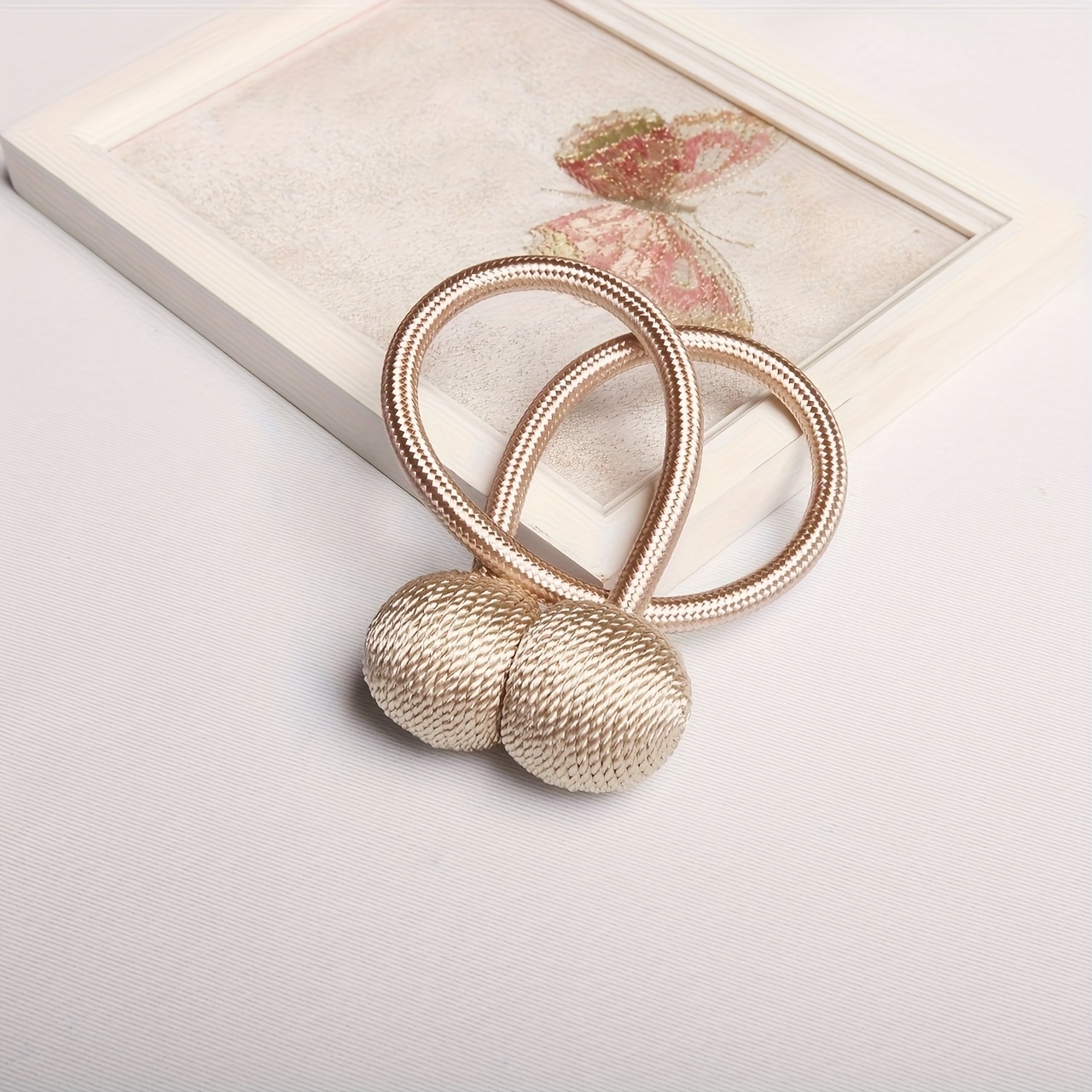 Image of 2pcs, Curtain Headphone Magnetic Clip Straps, Style, No Drilling Or Installation Required, In Stock, Pack Of 2